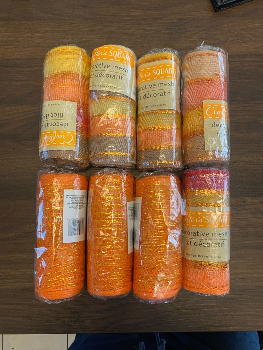 NWT crafter’s square Decorative Mesh Roll Pack, 6”x 5 yard, 8 packs bundle